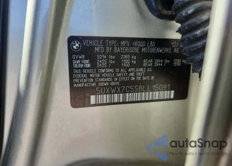 2011 BMW X3 xDrive35I из США, поврежденный, VIN 5UXWX7C55BLL15091